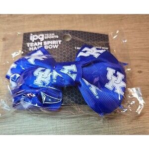 University of Kentucky UK Wildcats Logo BLUE & WHITE HAIR BOW  BARRETTE NEW